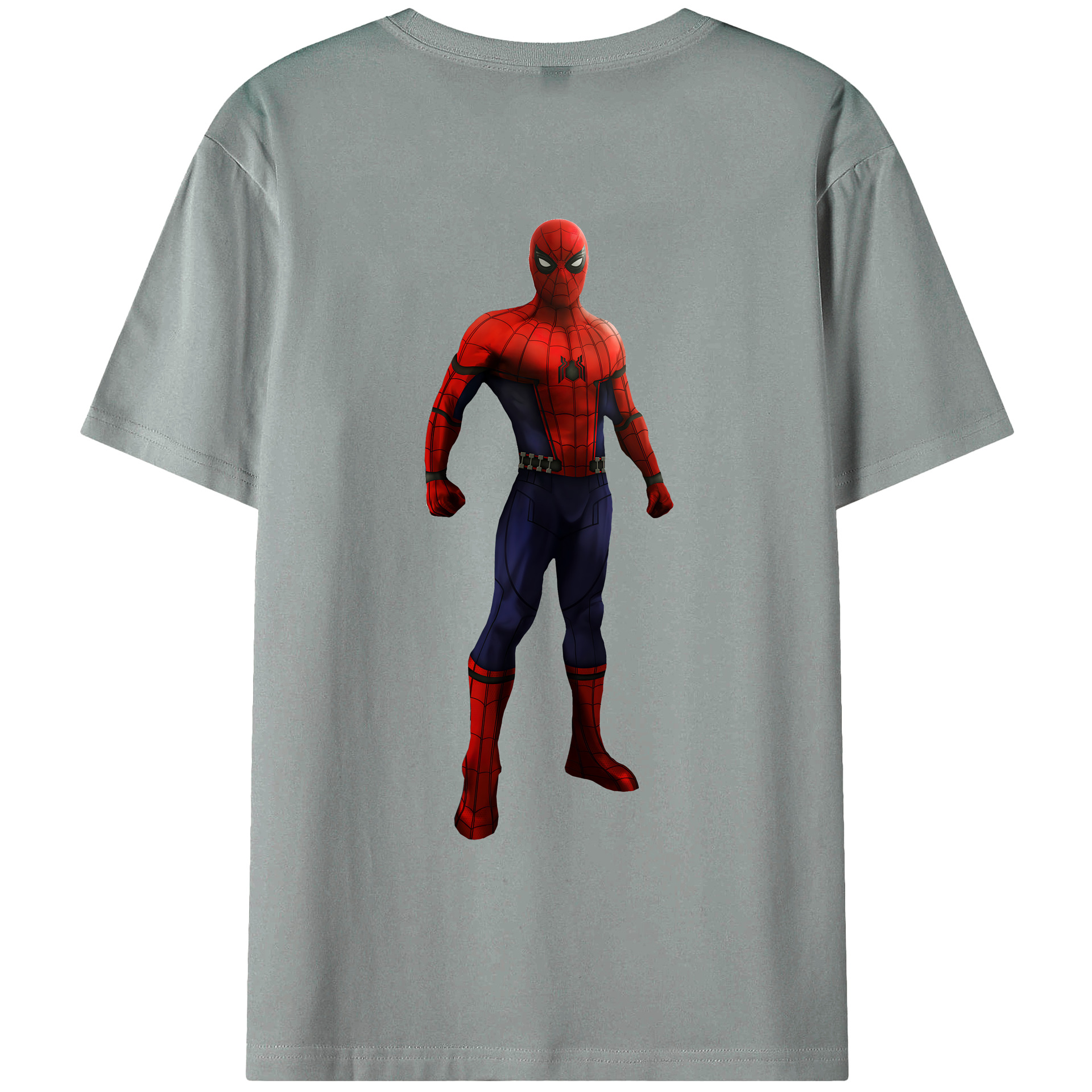 （画像用） Spider Man スパイダーマン 綿100％ メンズ半袖Tシャツ（バックプリント） 通気性